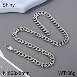 Stainless steel 6-sided ground denim chain necklace