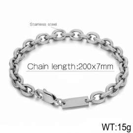 Stainless steel edged O-shaped chain bracelet