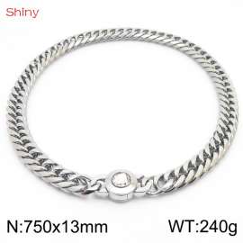 750×13mm Modyle Fashion Cuban Chain Long Necklace for Men  Basic Punk Stainless Steel Link Chokers Homme