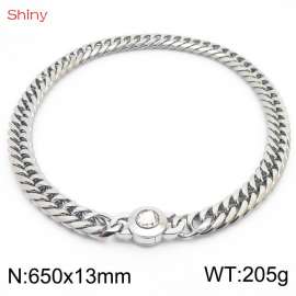 650×13mm Modyle Fashion Cuban Chain Long Necklace for Men  Basic Punk Stainless Steel Link Chokers Homme