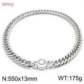 550×13mm Modyle Fashion Cuban Chain Long Necklace for Men  Basic Punk Stainless Steel Link Chokers Homme