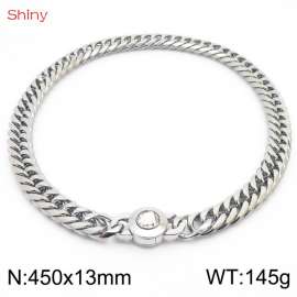 450×13mm Modyle Fashion Cuban Chain Long Necklace for Men  Basic Punk Stainless Steel Link Chokers Homme