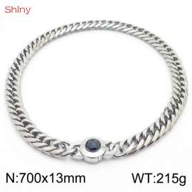 700×13mm Classic Cuban Chain Necklace Temperament Retro Trend Party Wear Amulet Stainless Steel Choker Non-Fading Accessories