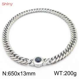 650×13mm Classic Cuban Chain Necklace Temperament Retro Trend Party Wear Amulet Stainless Steel Choker Non-Fading Accessories