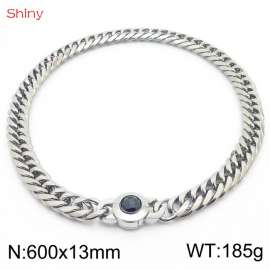 600×13mm Classic Cuban Chain Necklace Temperament Retro Trend Party Wear Amulet Stainless Steel Choker Non-Fading Accessories