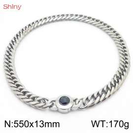 550×13mm Classic Cuban Chain Necklace Temperament Retro Trend Party Wear Amulet Stainless Steel Choker Non-Fading Accessories