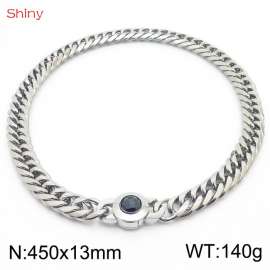 450×13mm Classic Cuban Chain Necklace Temperament Retro Trend Party Wear Amulet Stainless Steel Choker Non-Fading Accessories