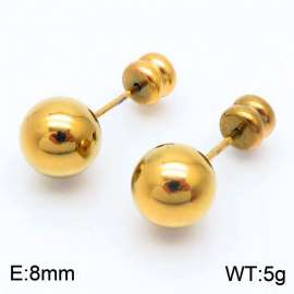 8mm spherical stainless steel simple and fashionable charm women's gold earrings