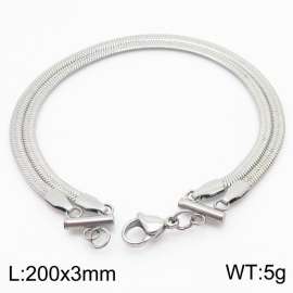 Double layer snake bone chain steel color titanium steel bracelet