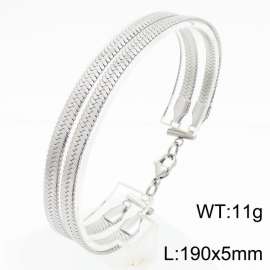 Double layer snake bone chain stainless steel color bracelet