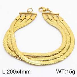 Multi layer stainless steel snake bone chain gold bracelet