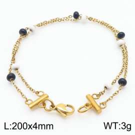 Black and white drip oil chain stainless steel double sided gold bracelet