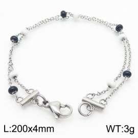 Black and white oil dripping chain, stainless steel double-sided steel color bracelet