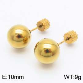 10mm spherical stainless steel simple and fashionable charm women's gold earrings