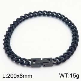 Black Cuban Chain Stainless Steel Bracelet