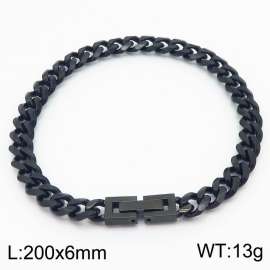 Black Cuban Chain Stainless Steel Bracelet