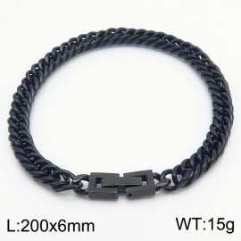 Black Cuban Chain Stainless Steel Bracelet