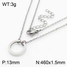 Hollow out circle niche sweet cool titanium steel necklace