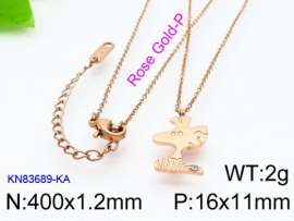 SS Rose Gold-Plating Necklace