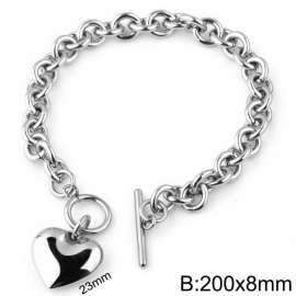 Peach Heart Titanium Steel OT Buckle Bracelet