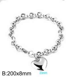 Stainless Steel Peach Heart Bracelet