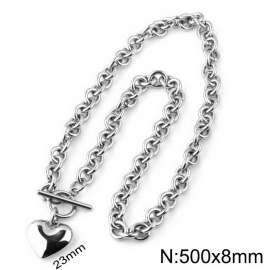 Hollow Heart Titanium Steel Necklace OT