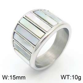Trendy Shell Chunky Fine Jewelry Ring Stainless Steel Finger Rings Unisex