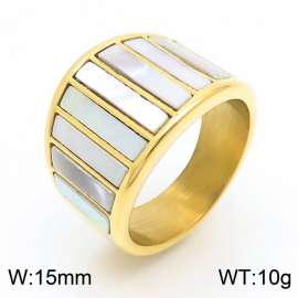 Trendy Signet Ring Stainless Steel PVD 18K Gold Plated Shell Finger Rings Unisex