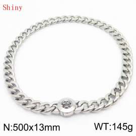 500mm Stainless Steel Skull Charm Cuban Chain Necklace