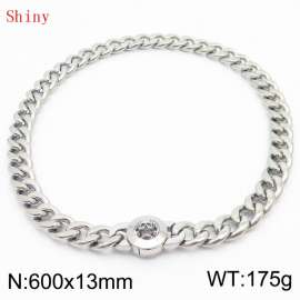 600mm Stainless Steel Skull Charm Cuban Chain Necklace