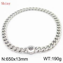 650mm Stainless Steel Skull Charm Cuban Chain Necklace