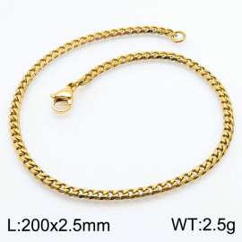 Simple and personalized 200 × 2.5mm stainless steel multi face grinding chain charm gold bracelet