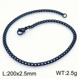 Simple and personalized 200 × 2.5mm stainless steel multi face grinding chain charm black bracelet