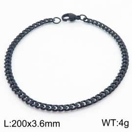 Simple and personalized 200 × 3.6mm stainless steel multi face grinding chain charm black bracelet