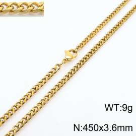 Simple and personalized 450 × 3.6mm stainless steel multi sided grinding chain charm gold necklace