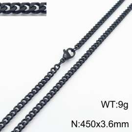 Simple and personalized 450 × 3.6mm stainless steel multi sided grinding chain charm black necklace