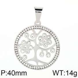 Stainless Steel Stone & Crystal Pendant