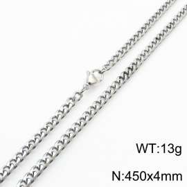 Wholesale Simple 450x4mm Wide Cuban Chain Stainless Steel Necklace Link Choker Jewelry