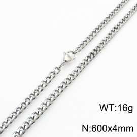 Wholesale Simple 600x4mm Wide Cuban Chain Stainless Steel Necklace Link Choker Jewelry