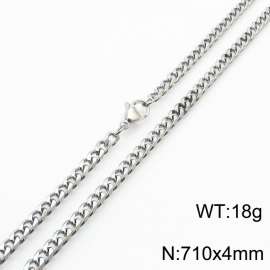 Wholesale Simple 710x4mm Wide Cuban Chain Stainless Steel Necklace Link Choker Jewelry