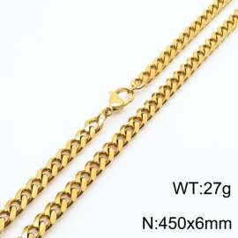 450x6mm stainless steel Cuban necklace for men and women