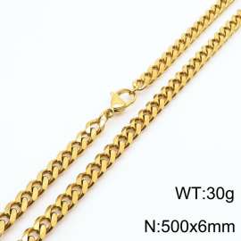 500x6mm stainless steel Cuban necklace for men and women