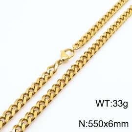 550x6mm stainless steel Cuban necklace for men and women