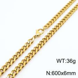 600x6mm stainless steel Cuban necklace for men and women