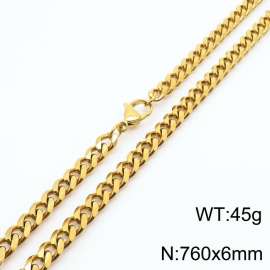 760x6mm stainless steel Cuban necklace for men and women