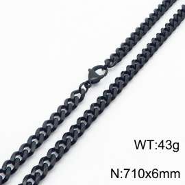 710x6mm stainless steel Cuban necklace for men and women