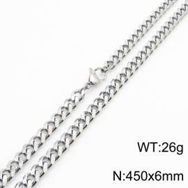 450x6mm stainless steel Cuban necklace for men and women