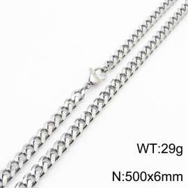 500x6mm stainless steel Cuban necklace for men and women