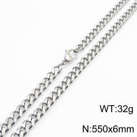 550x6mm stainless steel Cuban necklace for men and women