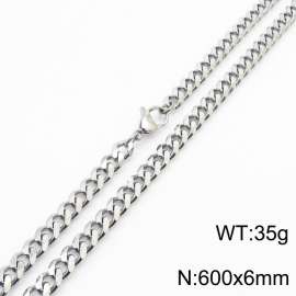 600x6mm stainless steel Cuban necklace for men and women